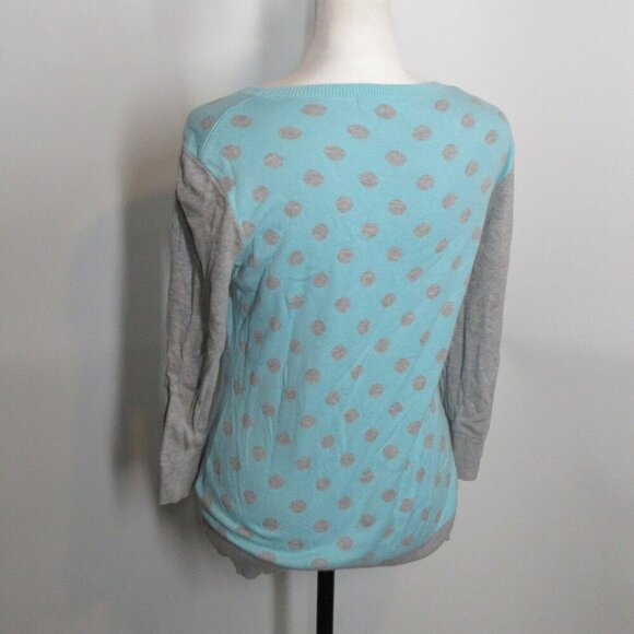 Banana Republic Women's Blue Gray Polka Dot Sweater Size Small - Picture 7 of 8